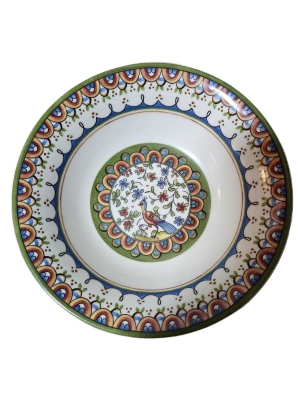 World market peacock bowl‎ fun pattern